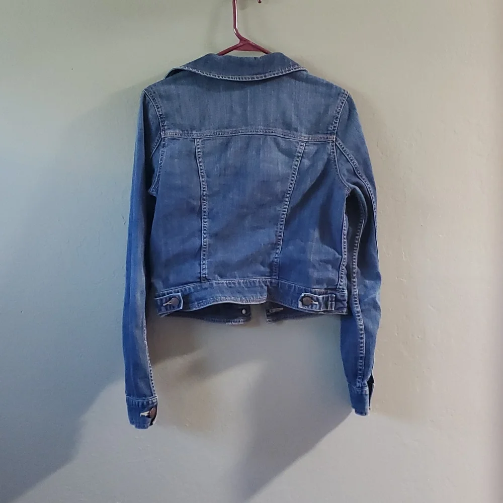 American Eagle Perfect Fitted Dark Denim Jacket - Picture 5 of 7
